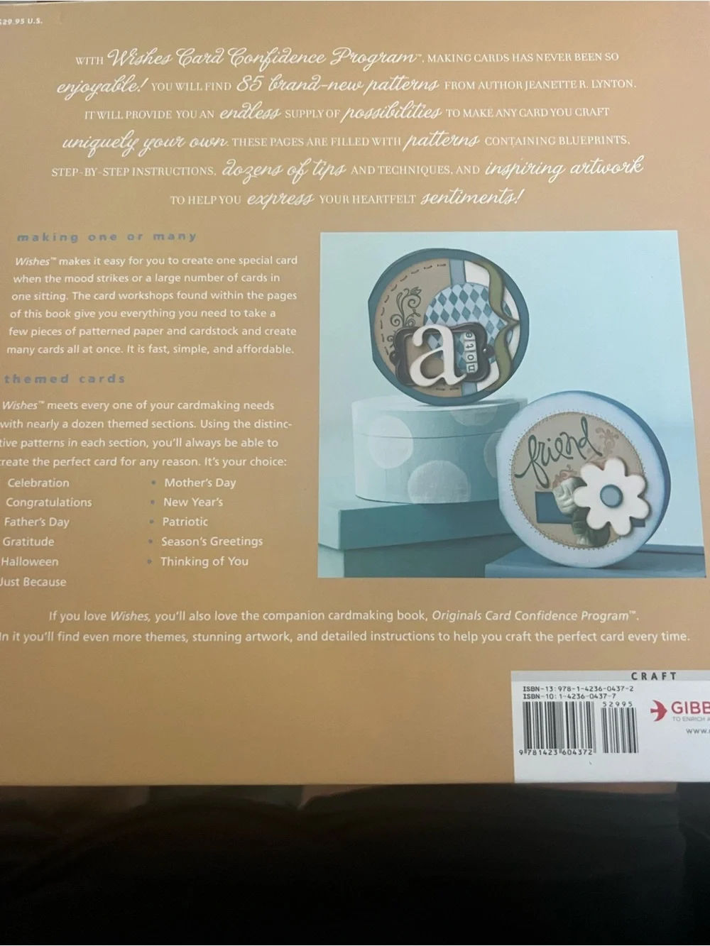 Gibbs Smith Card Making Card Confidence Wishes Instructions Jeanette Lynton #518